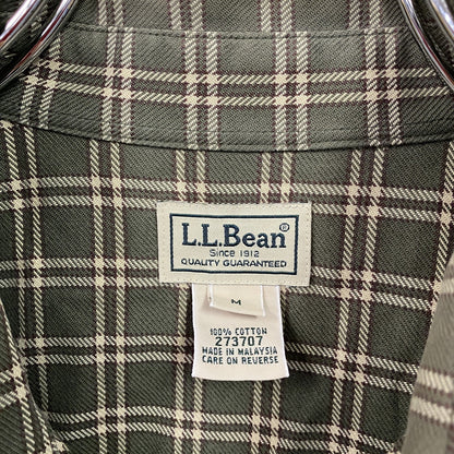 L.L.Bean　エルエルビーン　長袖ボタンダウンシャツ　チェック柄　緑　グリーン　Mサイズ