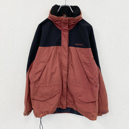 mont-bell　モンベル　マウンテンパーカー　中綿入り　比翼仕立て　赤　レッド　黒　ブラック　Mサイズ