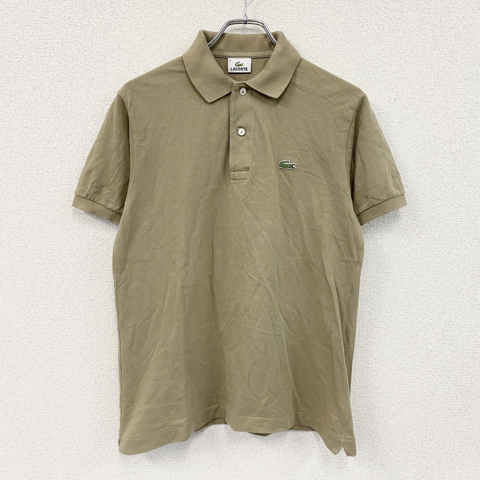 LACOSTE　ラコステ　半袖ポロシャツ　茶色　ブラウン　3サイズ