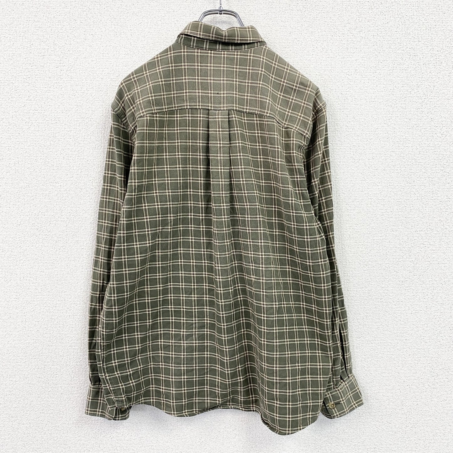 L.L.Bean　エルエルビーン　長袖ボタンダウンシャツ　チェック柄　緑　グリーン　Mサイズ