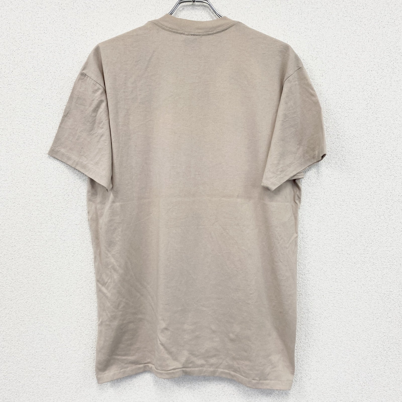 90s　ONEITA　半袖プリントTシャツ　シングルステッチ　ベージュ　XLサイズ