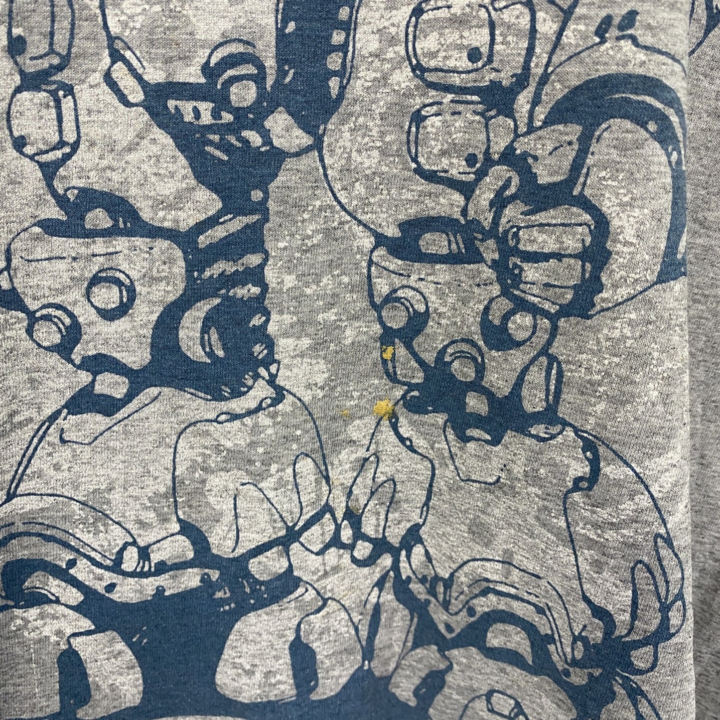 DENIM SEVENTY THREE　半袖プリントTシャツ　ロボT　灰色　霜降りグレー　2XLサイズ