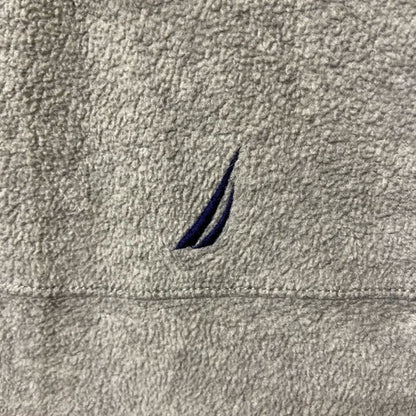 古着 used　NAUTICA ノーティカ　長袖ハーフジップフリースジャケット　ポイント刺繍　ハイネック　グレー　XSサイズ