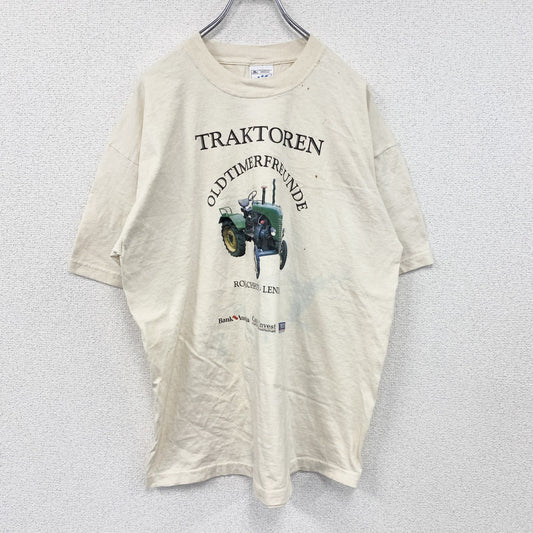 SCREEN STARS　半袖プリントTシャツ　TRAKTOREN　トラクター　白　ホワイト　XLサイズ
