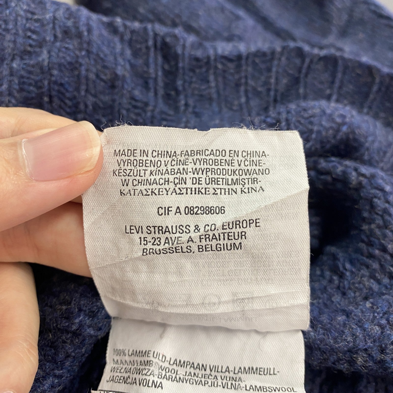 LEVI’S　リーバイス　ウールニットセーター　くすみブルー　XLサイズ