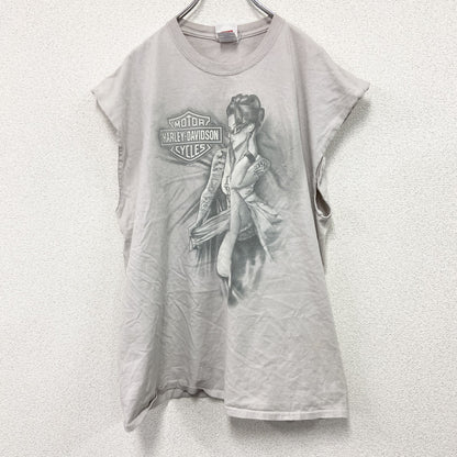 HARLEY DAVIDSON　ハーレーダビッドソン　タンクトップ　リメイクTシャツ　薄ピンク　XLサイズ