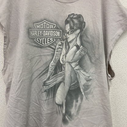 HARLEY DAVIDSON　ハーレーダビッドソン　タンクトップ　リメイクTシャツ　薄ピンク　XLサイズ