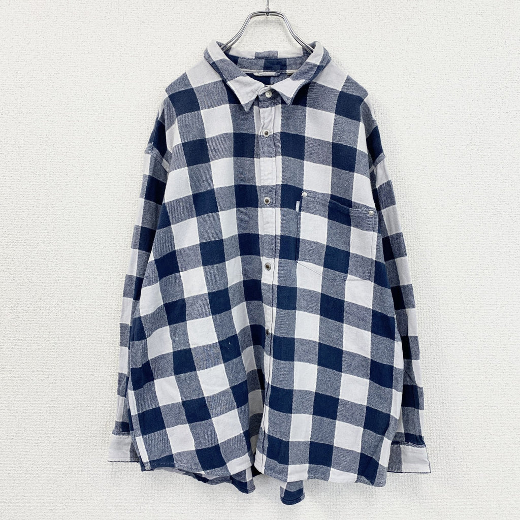 Levi's　リーバイス　Silver Tab　長袖シャツ　ブロックチェック　青　ブルー　白　ホワイト　XLサイズ