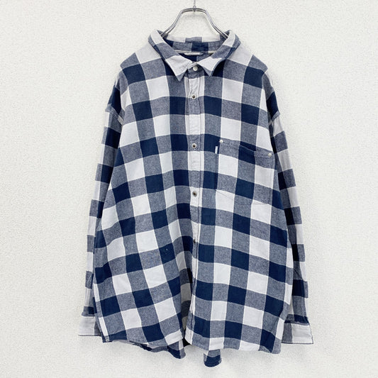 Levi's　リーバイス　Silver Tab　長袖シャツ　ブロックチェック　青　ブルー　白　ホワイト　XLサイズ