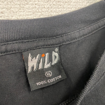 Wild　半袖プリントTシャツ　スカル　骸骨　龍　黒　ブラック　XLサイズ