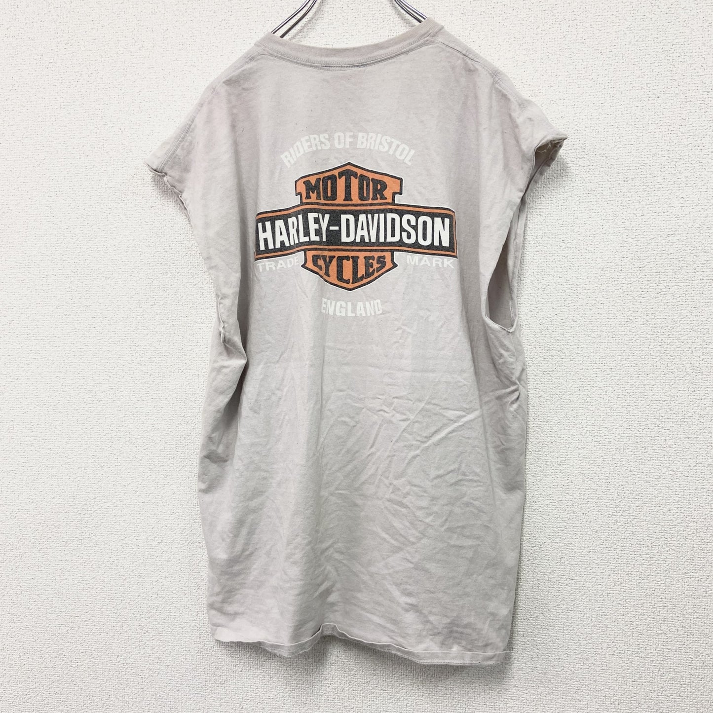 HARLEY DAVIDSON　ハーレーダビッドソン　タンクトップ　リメイクTシャツ　薄ピンク　XLサイズ