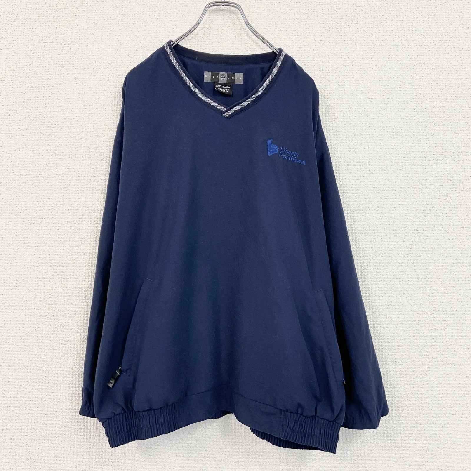 00s　NIKE GOLF　ナイキゴルフ　プルオーバージャケット　ヴィンテージ　紺　ネイビー　XLサイズ　