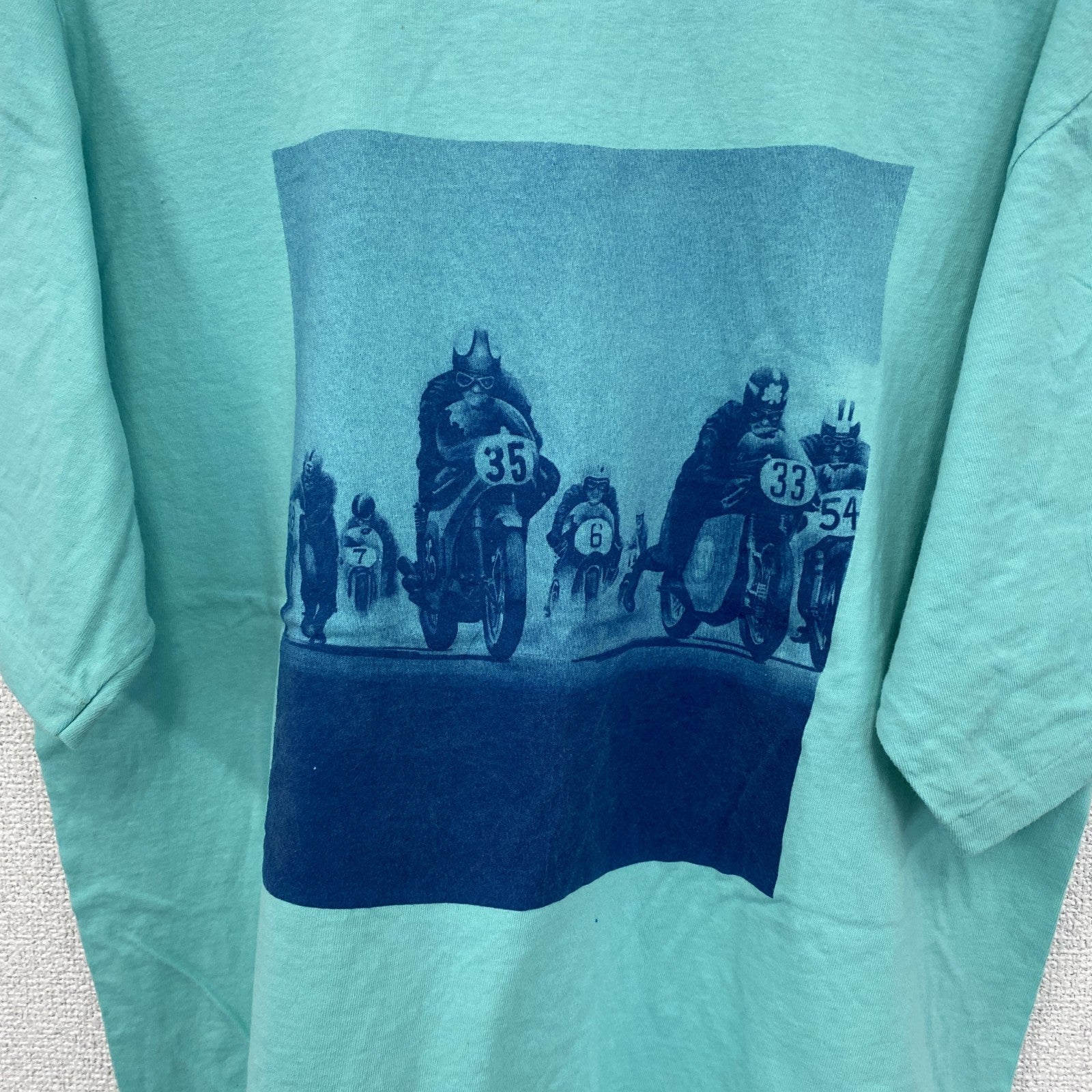 90s　Naturals　半袖プリントTシャツ　ヴィンテージ　シングルステッチ　ミントグリーン　Lサイズ