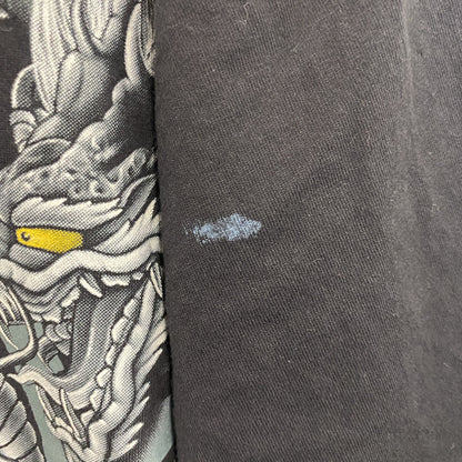 Wild　半袖プリントTシャツ　スカル　骸骨　龍　黒　ブラック　XLサイズ