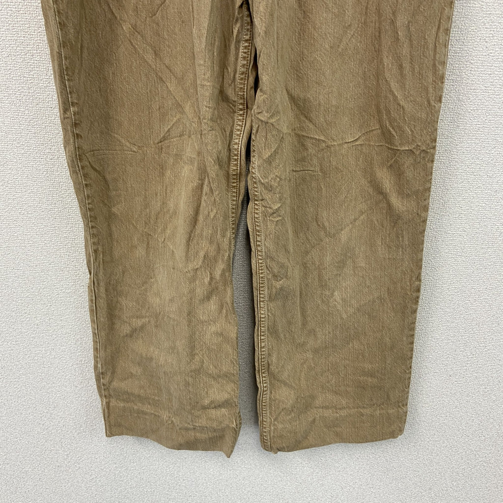 ～00s　L.L.Bean　エルエルビーン　デニムパンツ/ジーンズ　ジップフライ　革パッチ　ヴィンテージ　ベージュ　W38サイズ