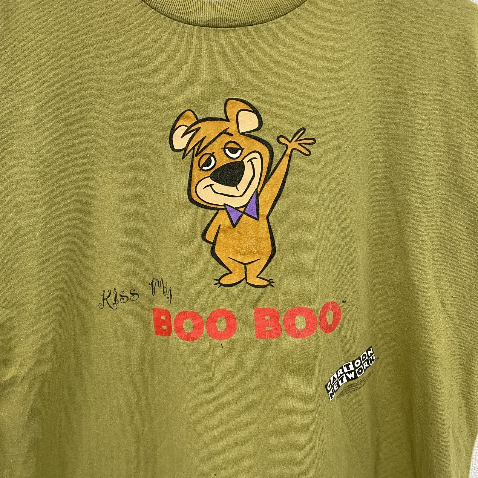 90s　STANLEY DESANYIS　ブーブーベア　半袖プリントTシャツ　ヴィンテージ　カーキ　Lサイズ