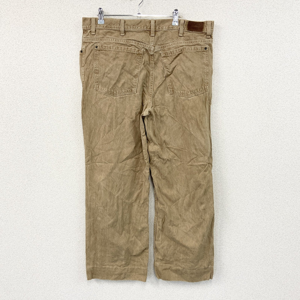～00s　L.L.Bean　エルエルビーン　デニムパンツ/ジーンズ　ジップフライ　革パッチ　ヴィンテージ　ベージュ　W38サイズ