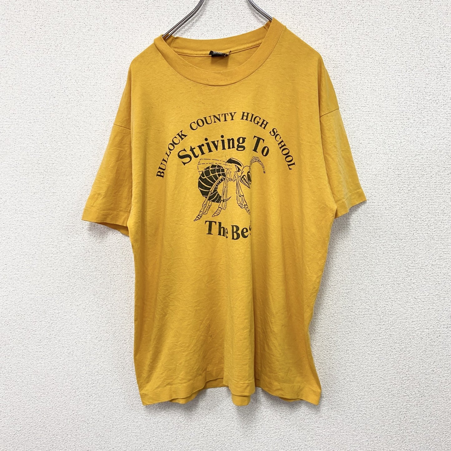 ～90s　SCREEN STARS　半袖プリントTシャツ　Bee　蜂　シングルステッチ　黄色　イエロー　XLサイズ