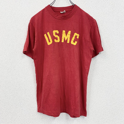 80s　SIGNAL　シグナル　半袖プリントTシャツ　赤色　Mサイズ