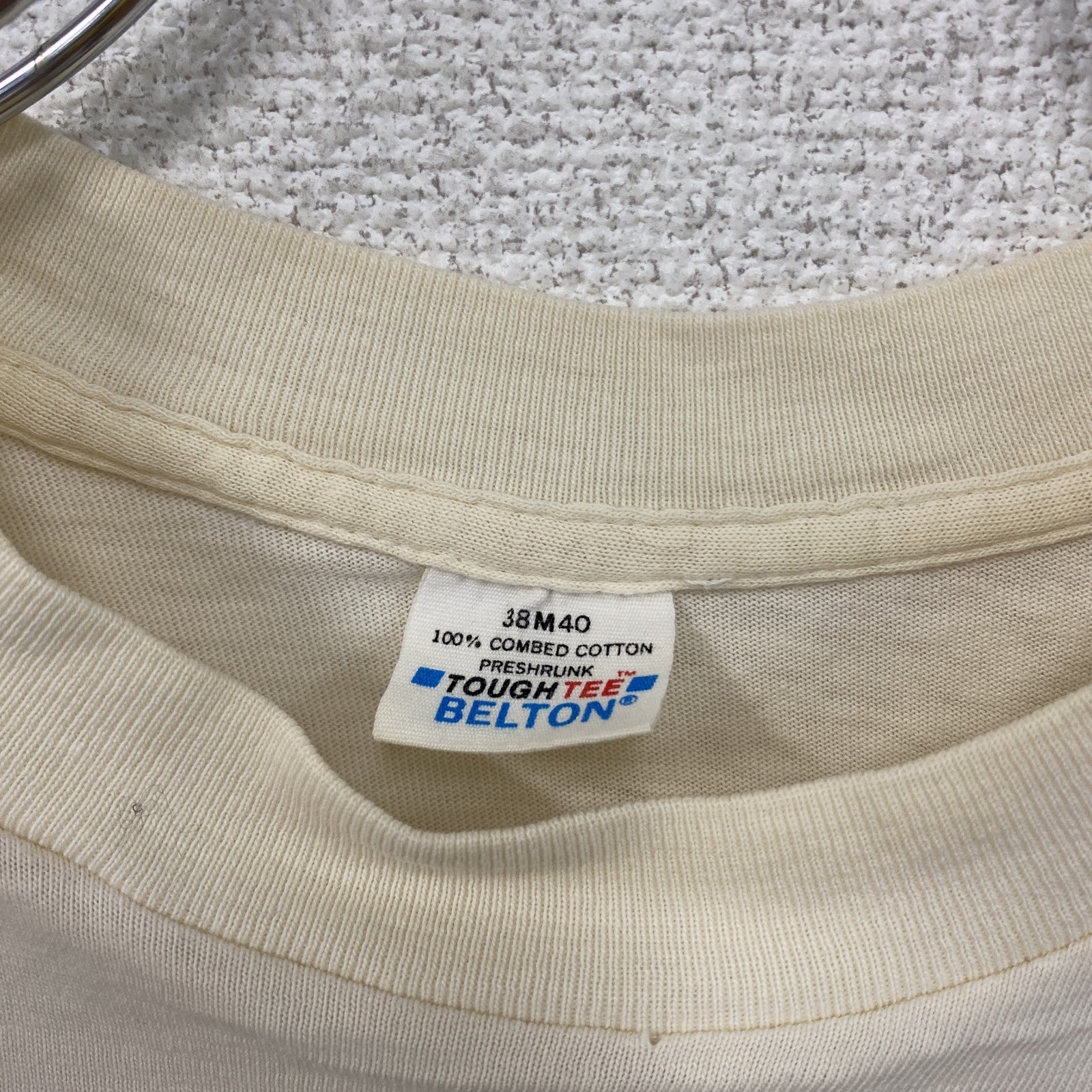 Belton　ベルトン　半袖プリントTシャツ　シングルステッチ　ベージュ　Mサイズ