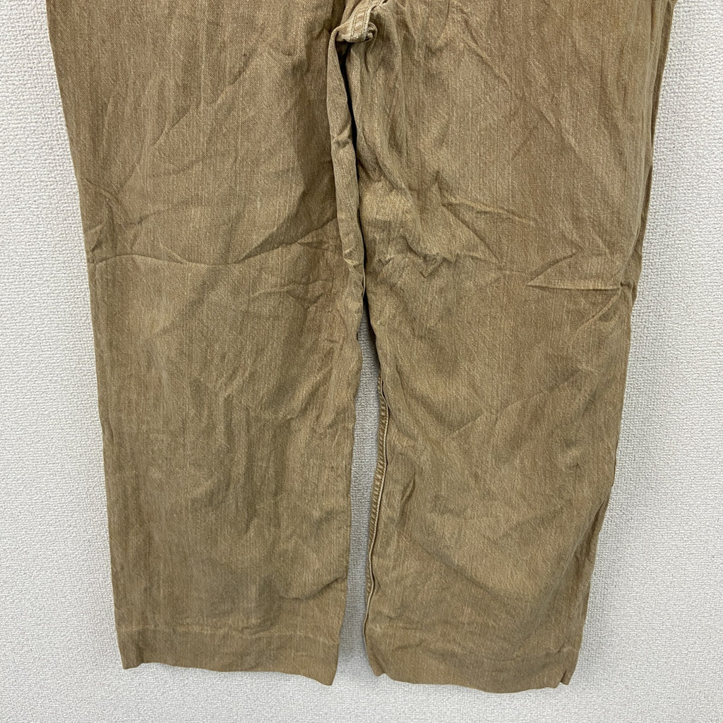 ～00s　L.L.Bean　エルエルビーン　デニムパンツ/ジーンズ　ジップフライ　革パッチ　ヴィンテージ　ベージュ　W38サイズ