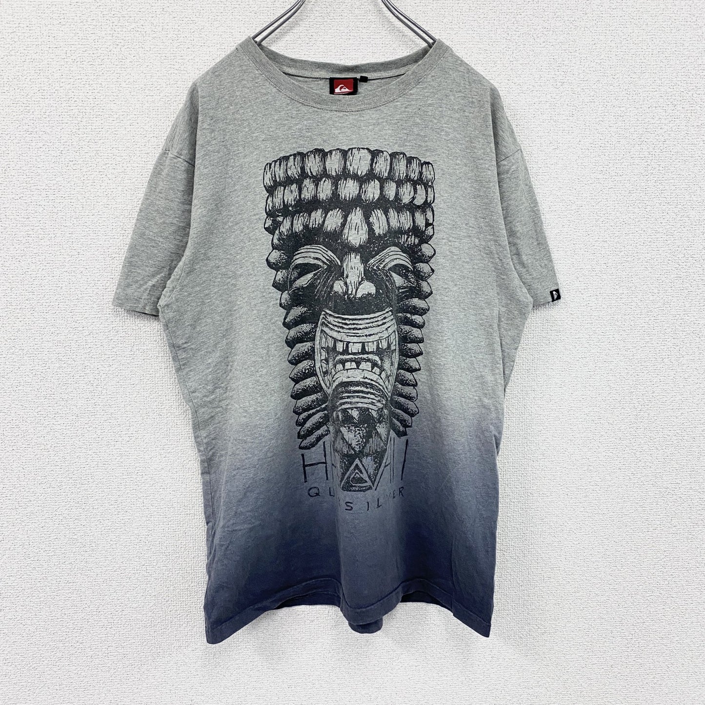 QUIKSILVER　クイックシルバー　半袖プリントTシャツ　灰色　グレー　Mサイズ