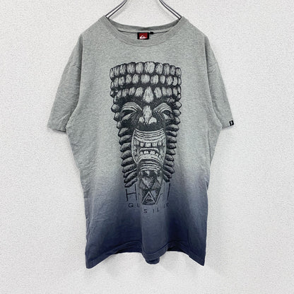 QUIKSILVER　クイックシルバー　半袖プリントTシャツ　灰色　グレー　Mサイズ