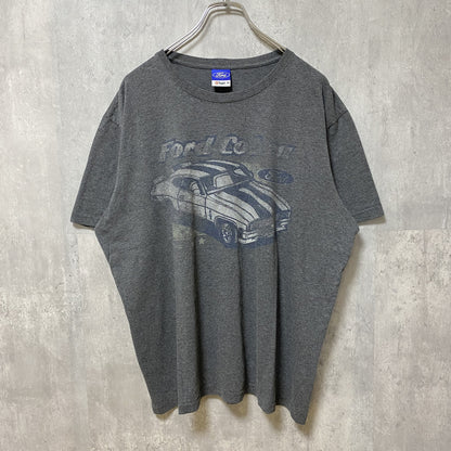 古着 used　Ford フォード　半袖カープリントTシャツ　車　レトロデザイン　ダークグレー　クルーネック　XLサイズ