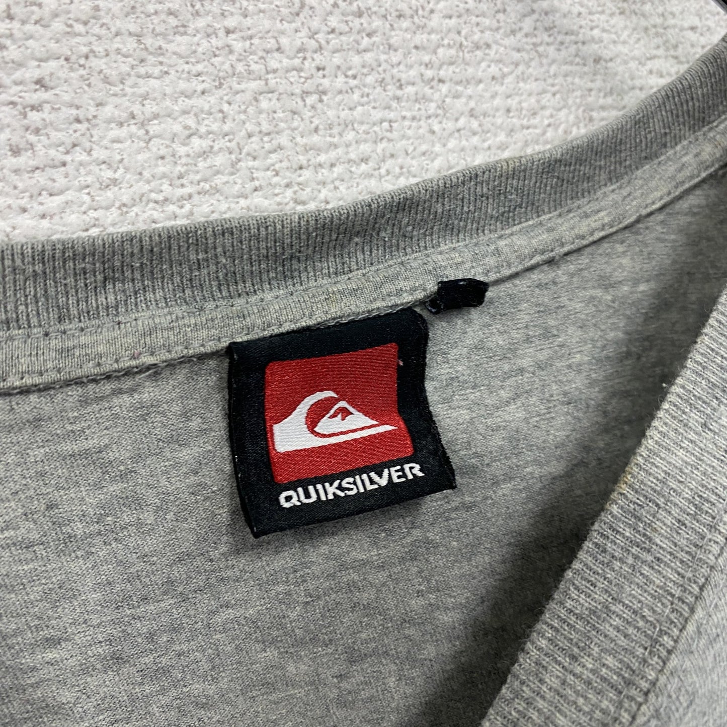 QUIKSILVER　クイックシルバー　半袖プリントTシャツ　灰色　グレー　Mサイズ