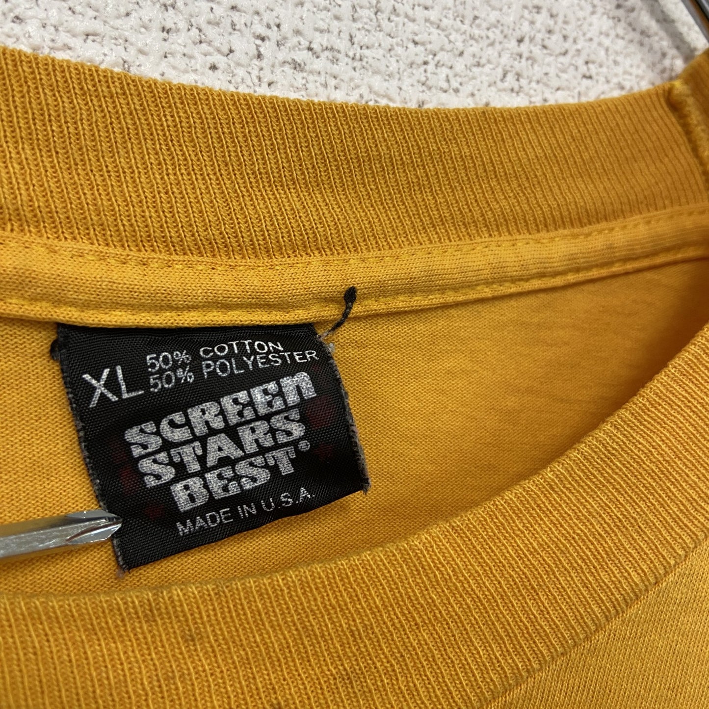 ～90s　SCREEN STARS　半袖プリントTシャツ　Bee　蜂　シングルステッチ　黄色　イエロー　XLサイズ