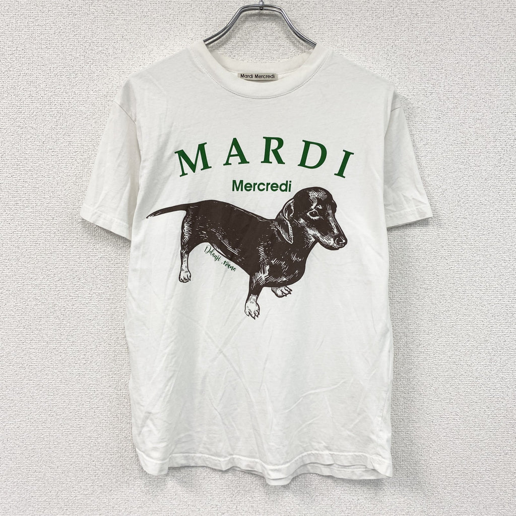 Mardi Mercredi　マルディメクルディ　半袖プリントTシャツ　白　ホワイト　フリーサイズ