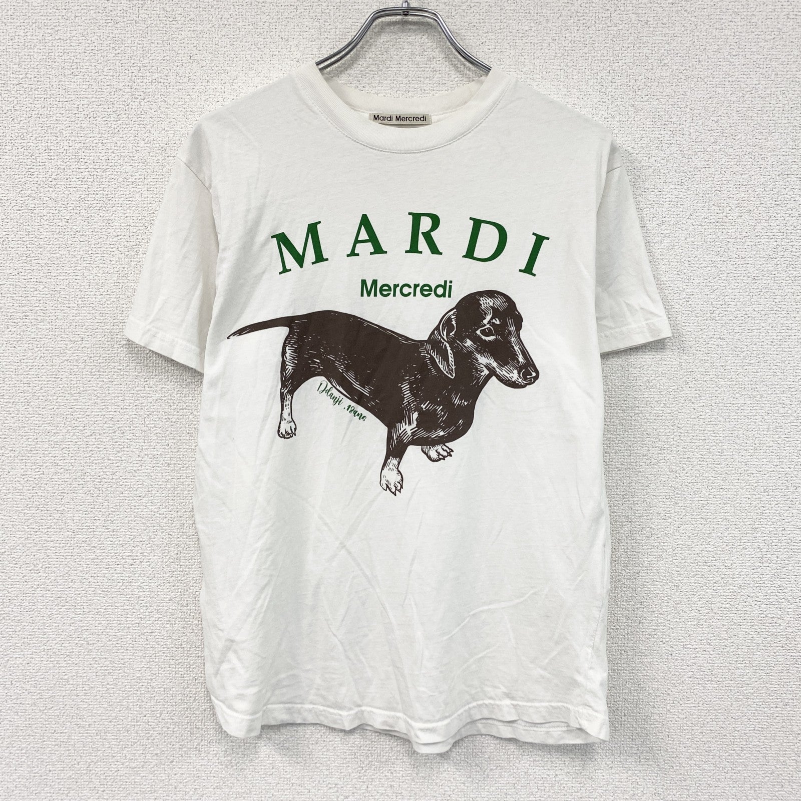 Mardi Mercredi　マルディメクルディ　半袖プリントTシャツ　白　ホワイト　フリーサイズ