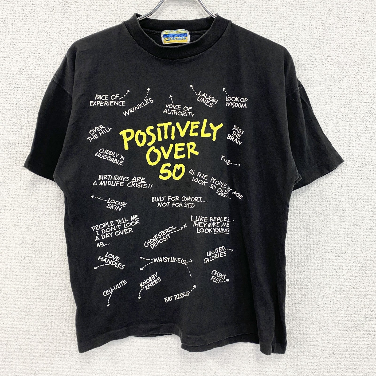 90s～　Laid back　半袖両面プリントTシャツ　ヴィンテージ　シングルステッチ　黒　ブラック　XLサイズ
