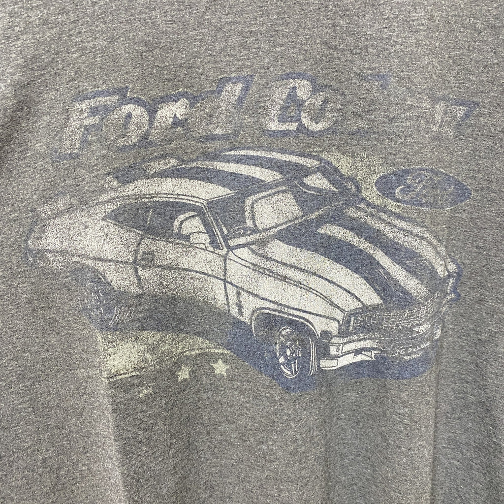 古着 used　Ford フォード　半袖カープリントTシャツ　車　レトロデザイン　ダークグレー　クルーネック　XLサイズ