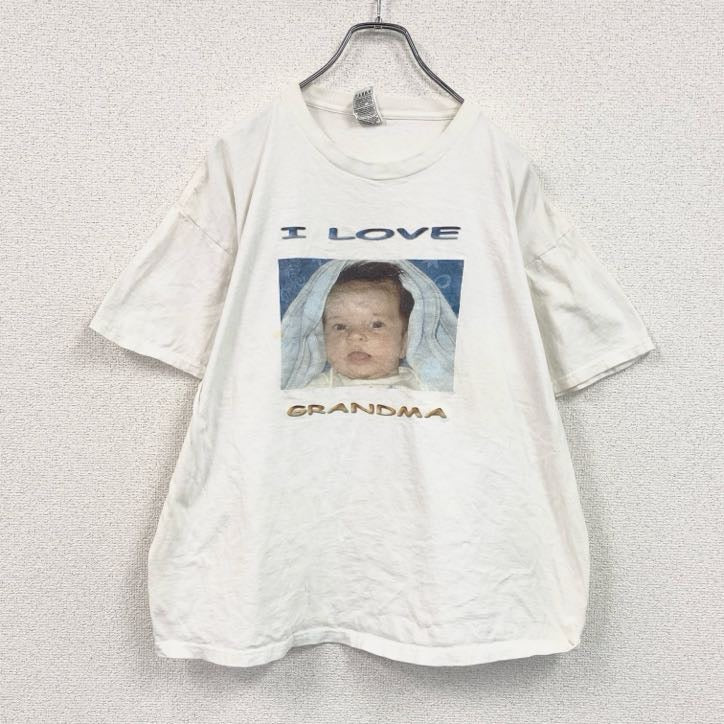 00s　FRUIT OF THE LOOM　誰やねん　半袖プリントTシャツ　ヴィンテージ　白　ホワイト　XLサイズ