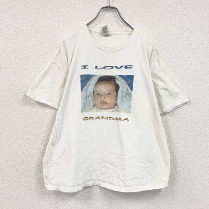 00s　FRUIT OF THE LOOM　誰やねん　半袖プリントTシャツ　ヴィンテージ　白　ホワイト　XLサイズ