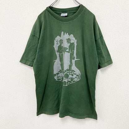 90s　SCREEN STARS　半袖プリントTシャツ　シングルステッチ　ヴィンテージ　緑　グリーン　XLサイズ