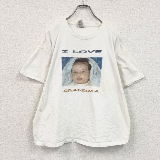 00s　FRUIT OF THE LOOM　誰やねん　半袖プリントTシャツ　ヴィンテージ　白　ホワイト　XLサイズ