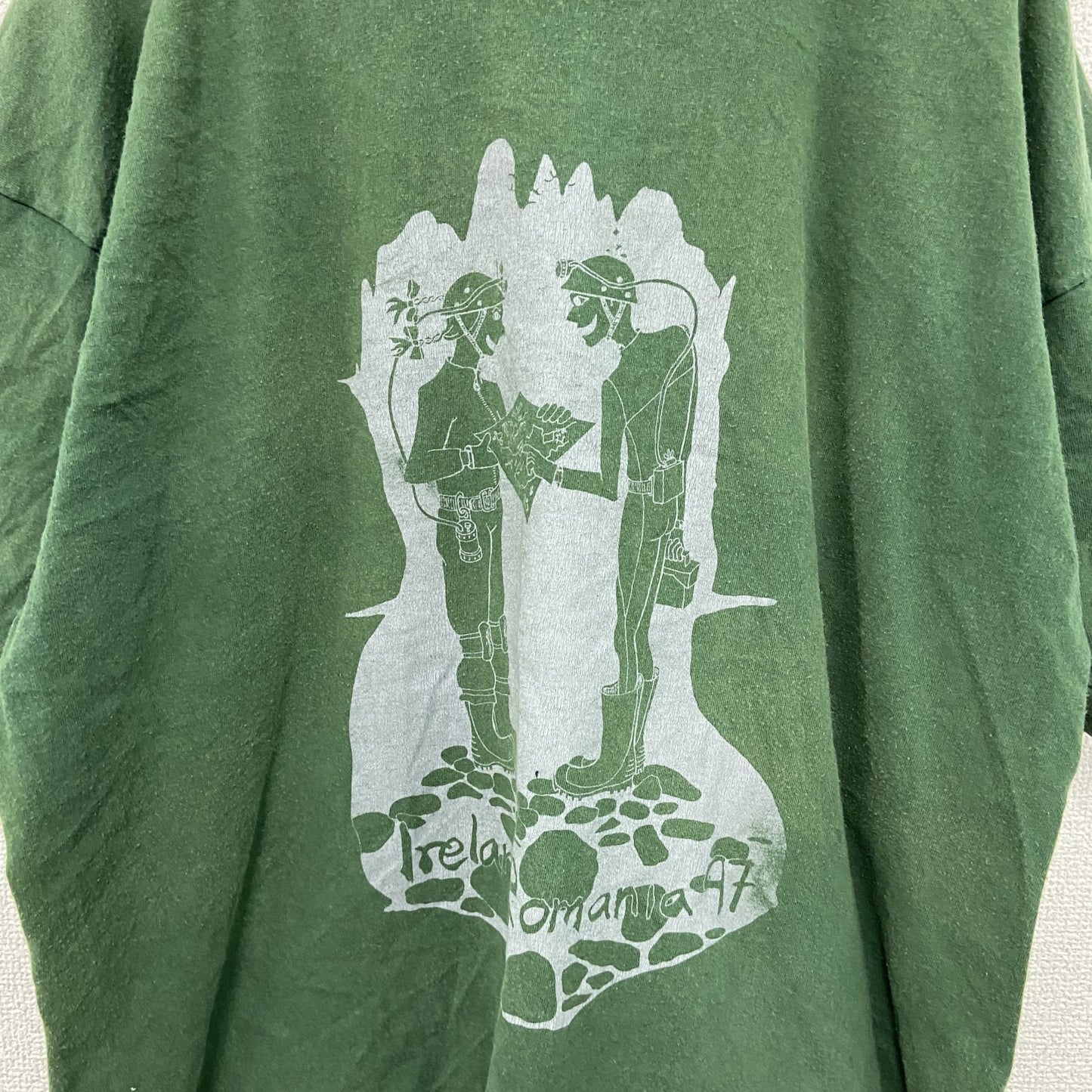 90s　SCREEN STARS　半袖プリントTシャツ　シングルステッチ　ヴィンテージ　緑　グリーン　XLサイズ