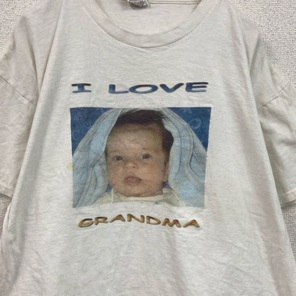 00s　FRUIT OF THE LOOM　誰やねん　半袖プリントTシャツ　ヴィンテージ　白　ホワイト　XLサイズ