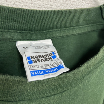 90s　SCREEN STARS　半袖プリントTシャツ　シングルステッチ　ヴィンテージ　緑　グリーン　XLサイズ