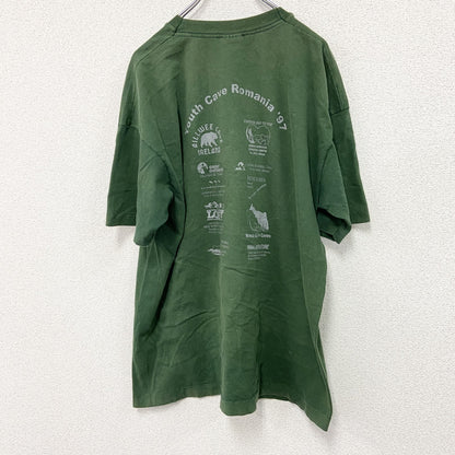 90s　SCREEN STARS　半袖プリントTシャツ　シングルステッチ　ヴィンテージ　緑　グリーン　XLサイズ