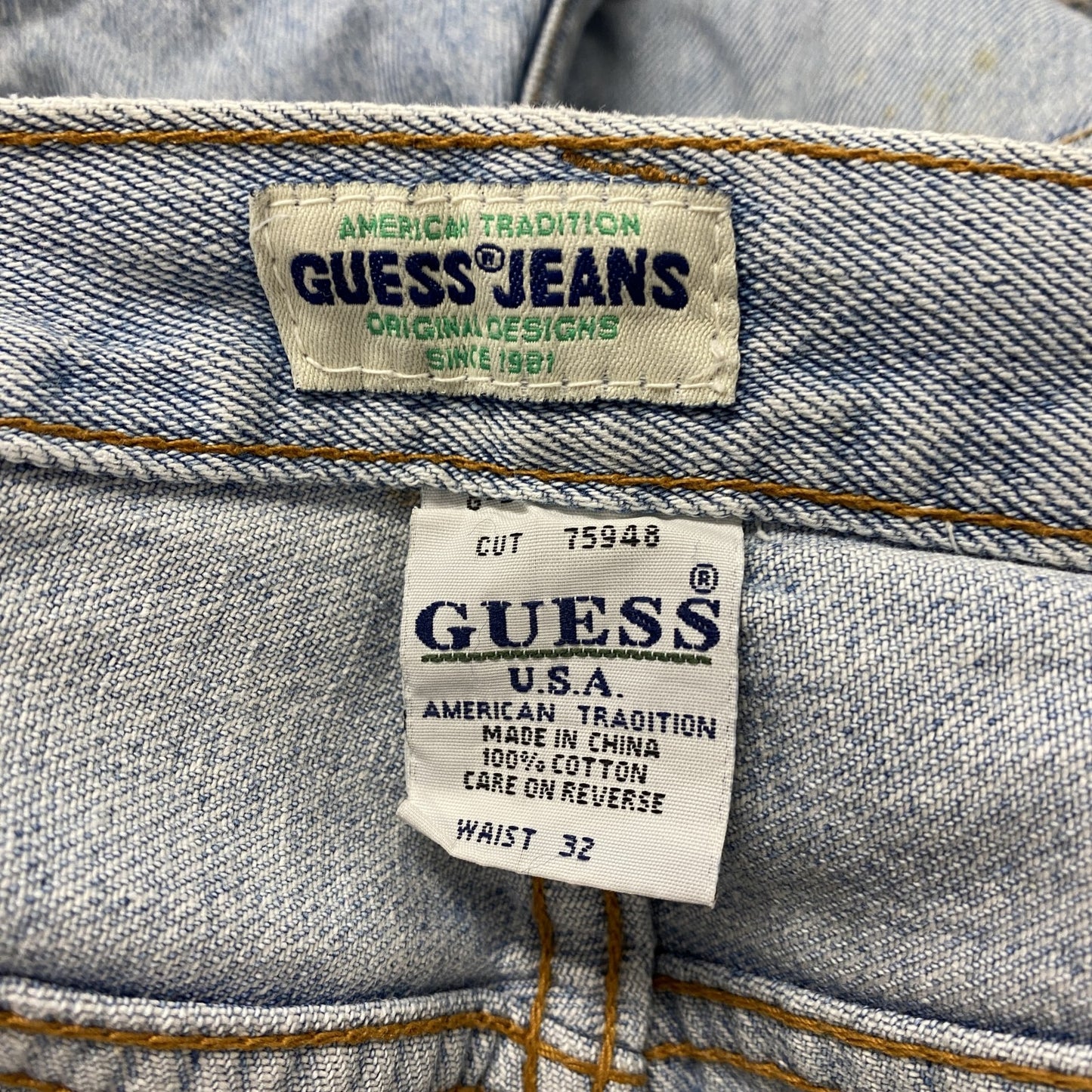GUESS JEANS　ゲスジーンズ　ハーフデニムパンツ/ショートパンツ　インディゴ　W32サイズ
