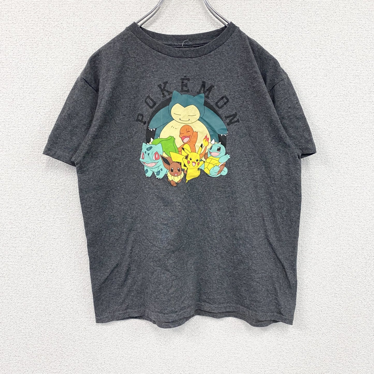 POKEMON　ポケモン　半袖プリントTシャツ　アニメT　キャラクターT　灰色　グレー　Lサイズ