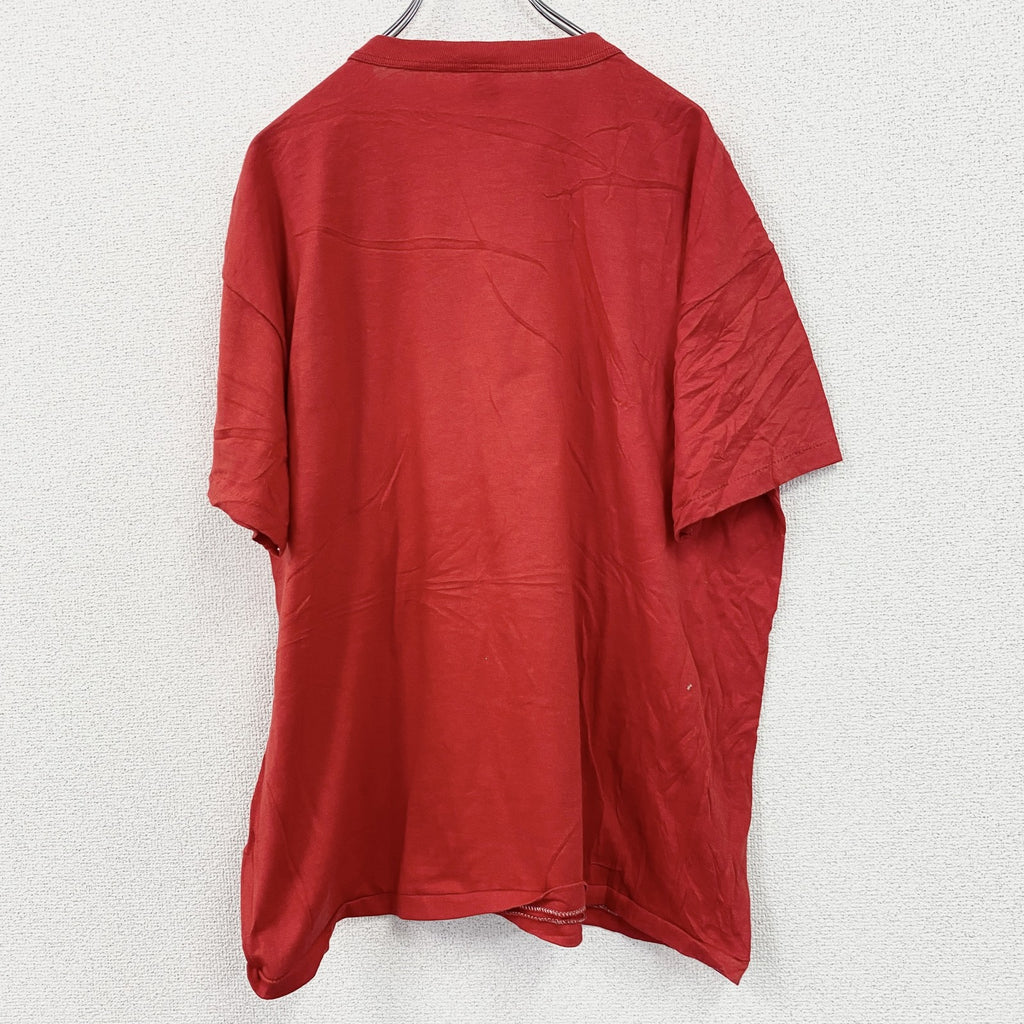 RUSSELL ATHLETIC　ラッセル アスレチック　半袖ベロア文字デザインTシャツ　赤　XLサイズ