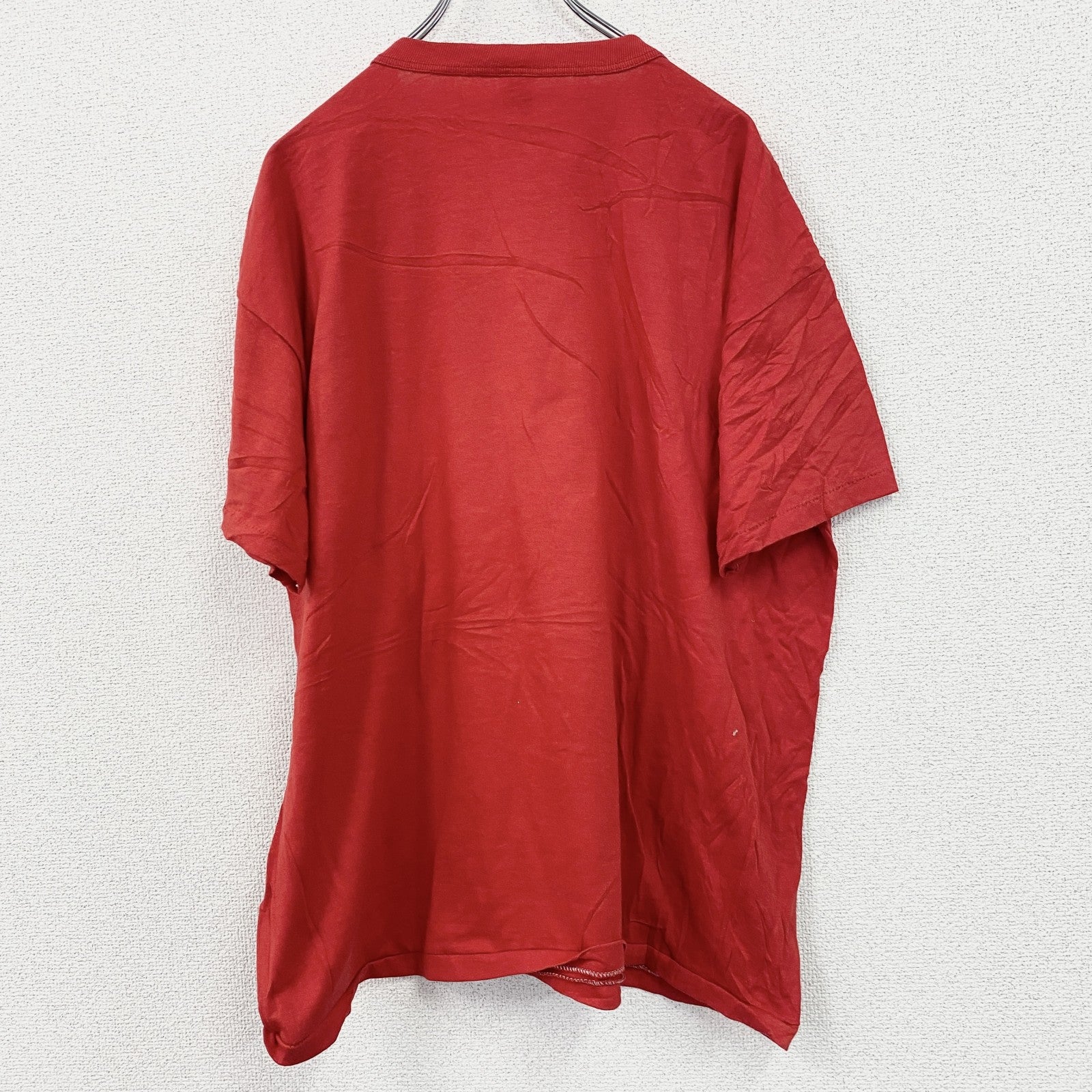 RUSSELL ATHLETIC　ラッセル アスレチック　半袖ベロア文字デザインTシャツ　赤　XLサイズ