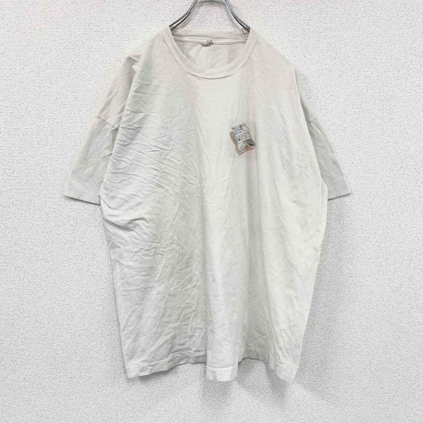 90s～　半袖プリントTシャツ　シングルステッチ　ヴィンテージ　白　ホワイト