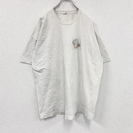 90s～　半袖プリントTシャツ　シングルステッチ　ヴィンテージ　白　ホワイト