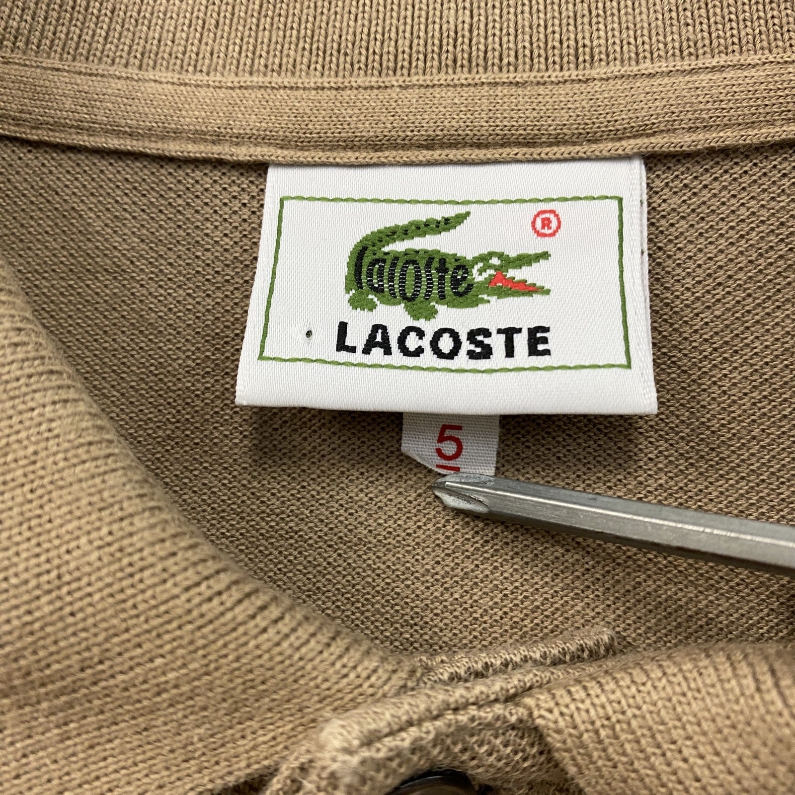 LACOSTE　ラコステ　長袖ポロシャツ　茶色　ブラウン　5サイズ