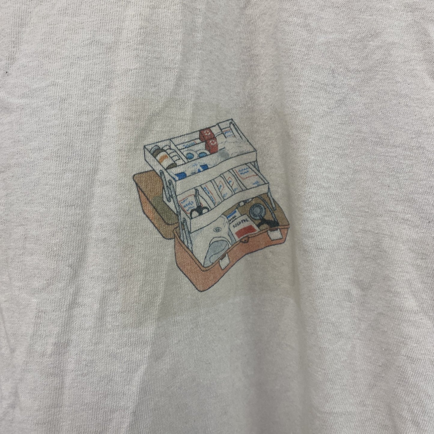90s～　半袖プリントTシャツ　シングルステッチ　ヴィンテージ　白　ホワイト